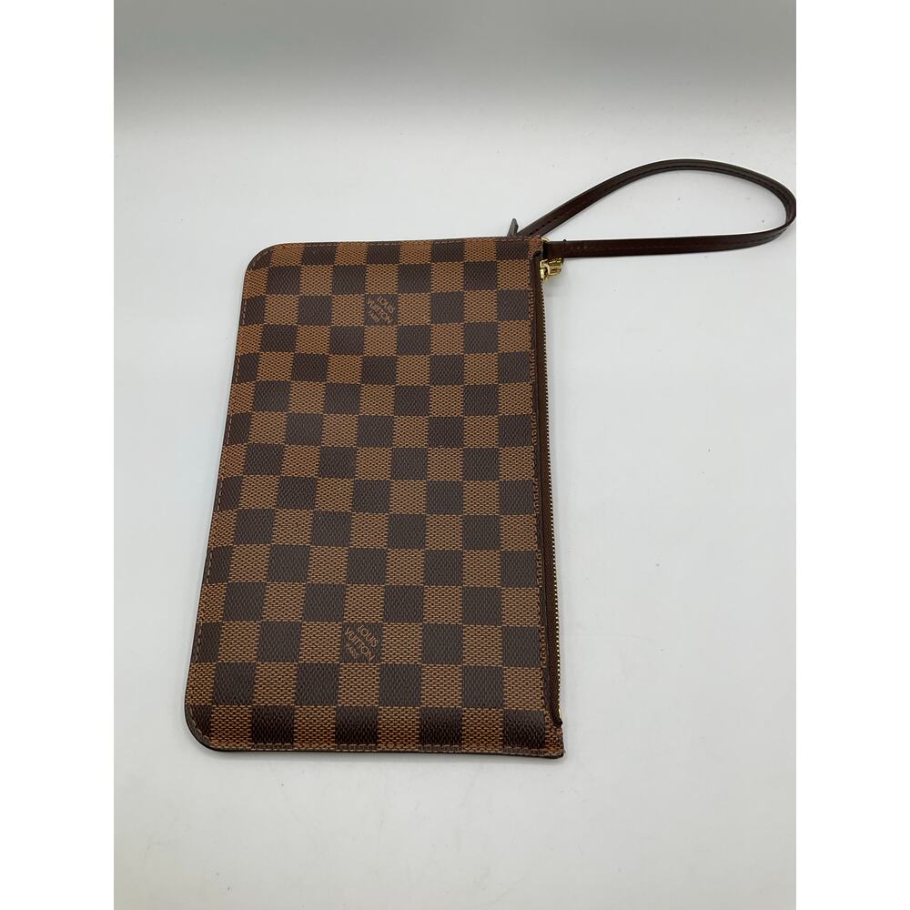 Pre-Owned Checkered Louis Vuitton Clutch- about 9.5 x 6 inches, Brown/Red - Picture 7 of 7